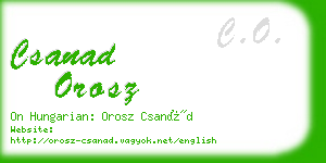 csanad orosz business card